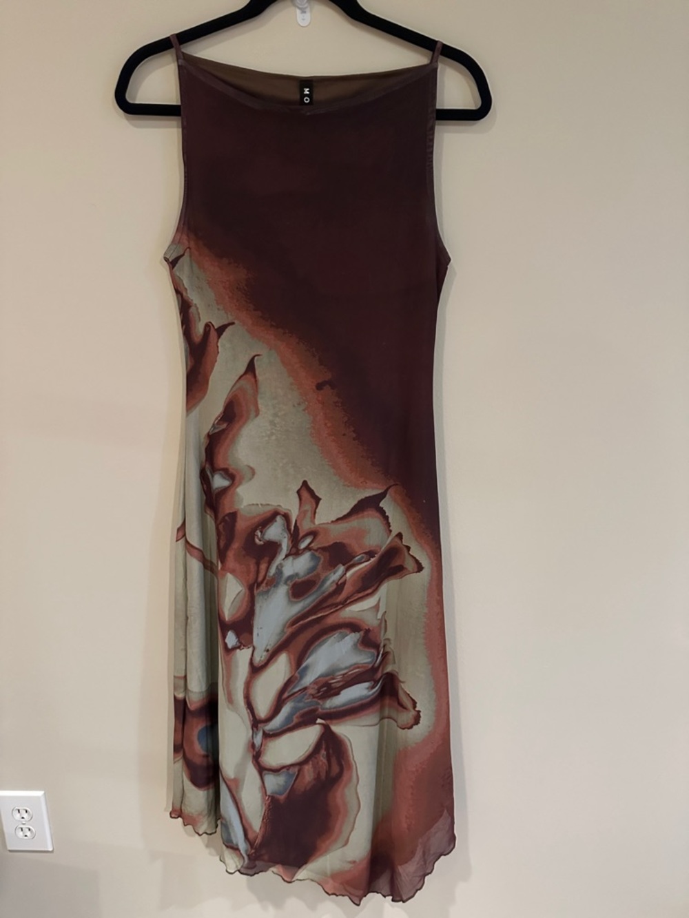 Motel Rocks Brown & Sage Floral Midi Slip Dress